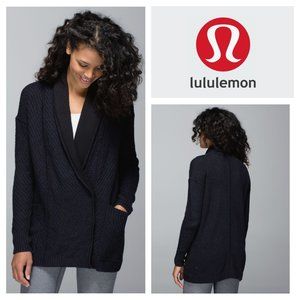 Lululemon Post Practice Relaxed Fit Cardigan Inkwell /Black Size 10